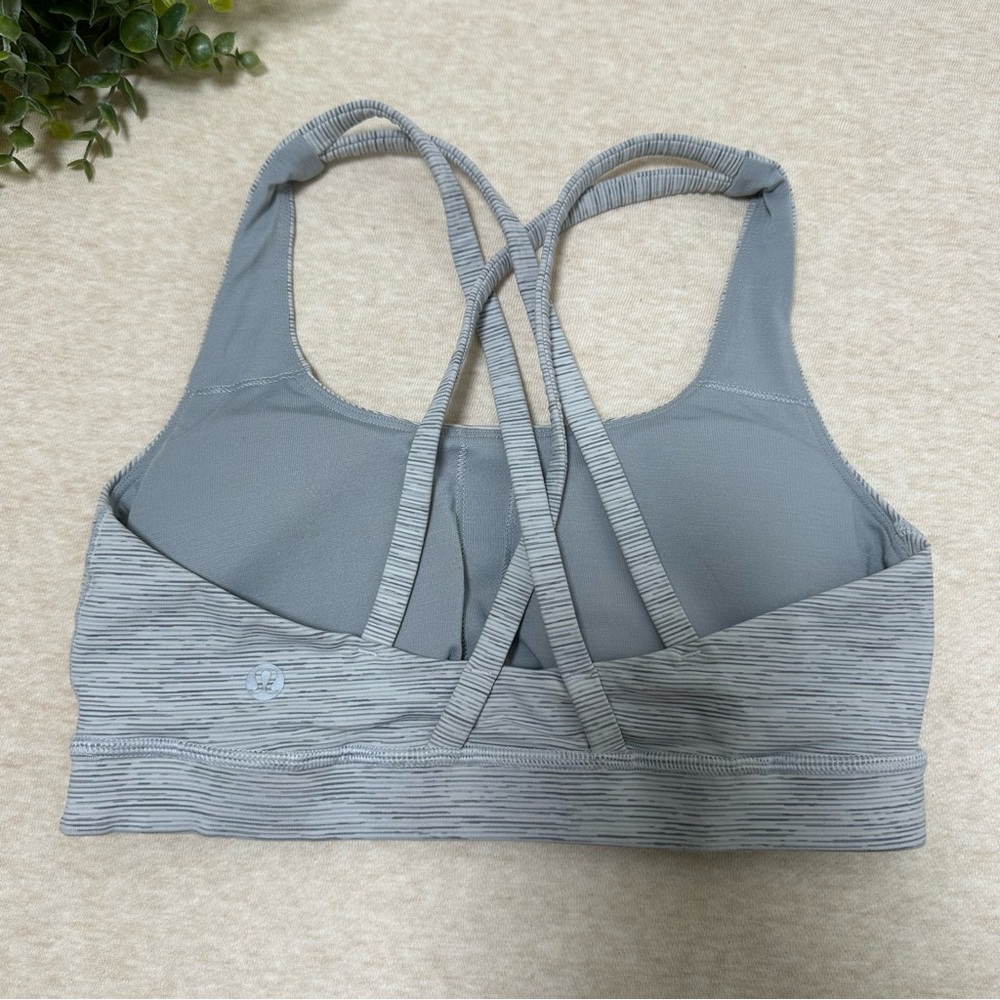 Bundle Lululemon Women’s Blue Gray Cross Back Logo Sports Bras Size 6 - Picture 6 of 9